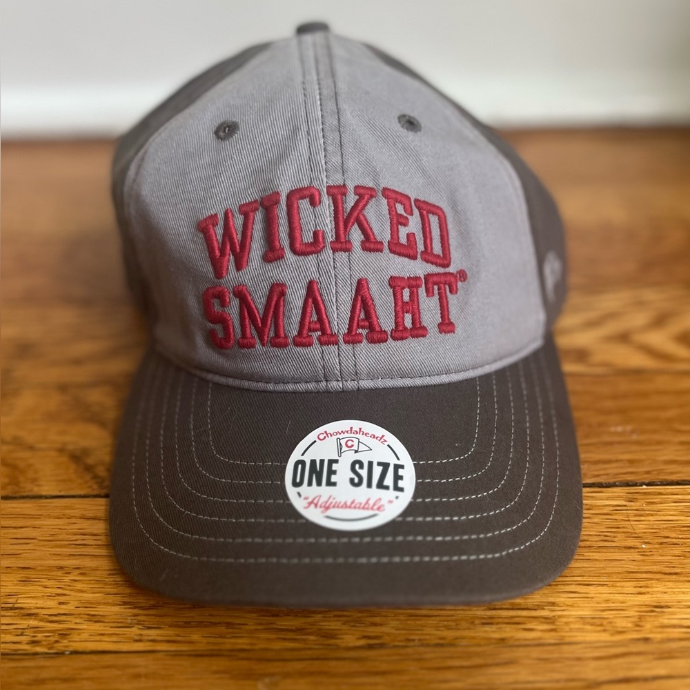 Chowdaheadz Hat Wicked Smaaht Boston Adjustable Hat Charcoal Gray NWT